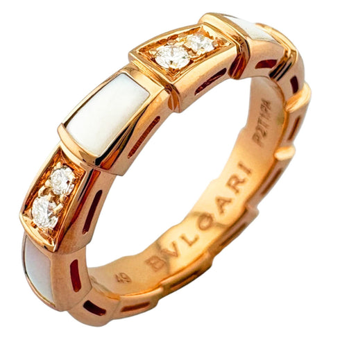 Serpenti Viper Ring 18K Rose Gold with Diamonds
