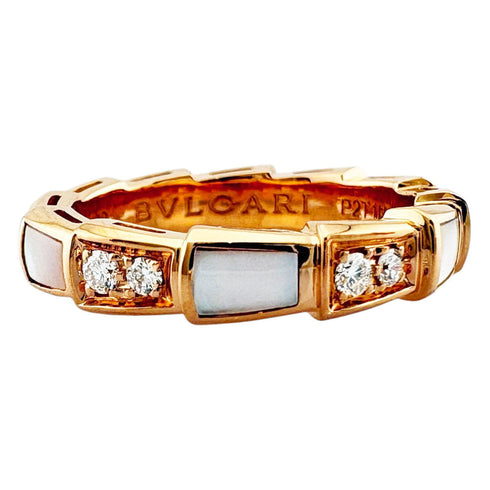 Serpenti Viper Ring 18K Rose Gold with Diamonds