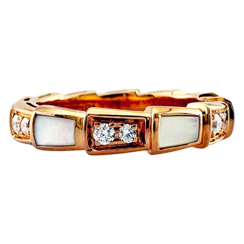 Serpenti Viper Ring 18K Rose Gold with Diamonds