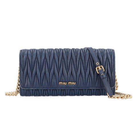 Flap Crossbody Bag Matelasse Leather Small