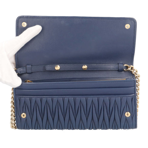 Flap Crossbody Bag Matelasse Leather Small