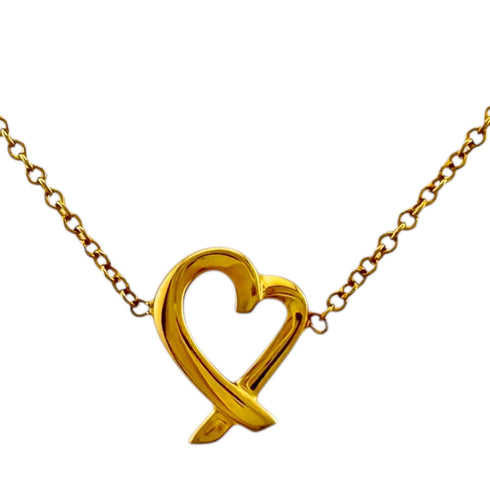 Loving Heart Pendant Necklace 18K Yellow Gold