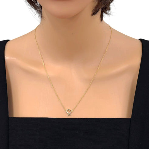 Loving Heart Pendant Necklace 18K Yellow Gold