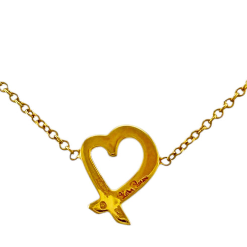 Loving Heart Pendant Necklace 18K Yellow Gold