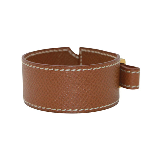 Artemis Bangle Leather Gold Brown Bracelet