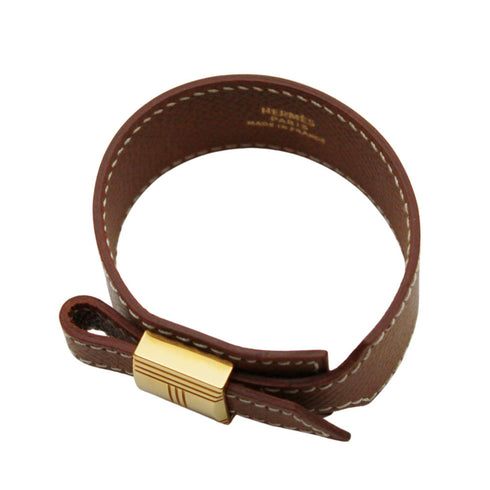 Artemis Bangle Leather Gold Brown Bracelet