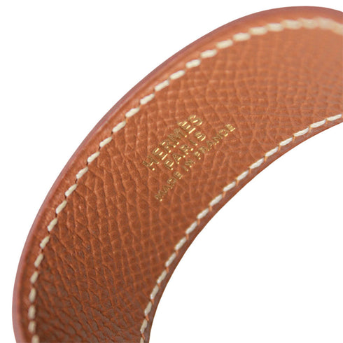 Artemis Bangle Leather Gold Brown Bracelet