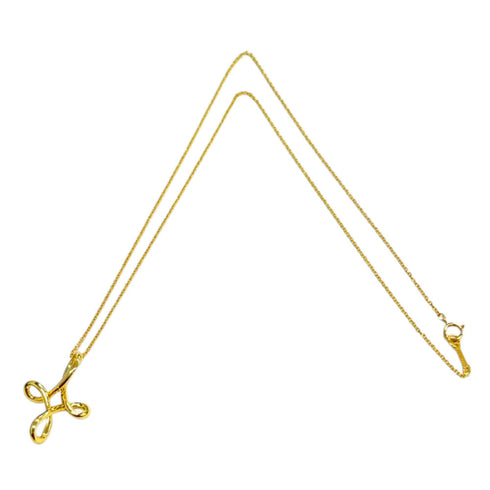 Infinity Cross Pendant Necklace 18K Yellow Gold