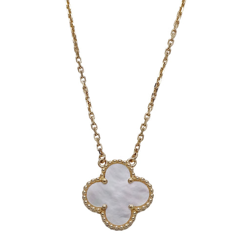Vintage Alhambra Pendant Necklace 18K Yellow Gold