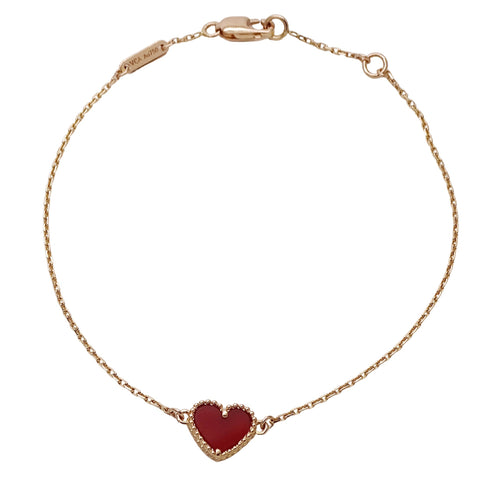 Sweet Alhambra Bracelet 18K Rose Gold and Carnelian