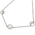 Pendant Necklace Brass and Rhinestone Silver