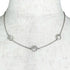 Pendant Necklace Brass and Rhinestone Silver