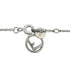 Pendant Necklace Brass and Rhinestone Silver