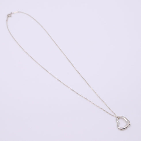Open Heart Pendant Necklace Sterling Silver 12mm