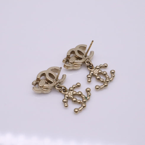 CC Logo Earrings Metal Gold-Tone Metal