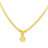 Flower Pendant Necklace Metal With Rhinestone