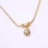 Flower Pendant Necklace Metal With Rhinestone