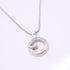 Pendant Necklace Sterling Silver With Rhinestone