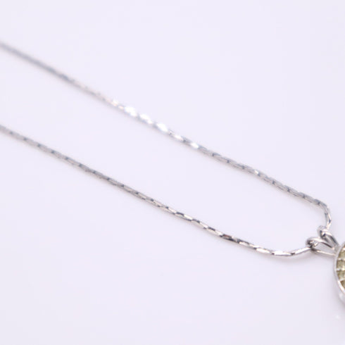 Pendant Necklace Sterling Silver With Rhinestone