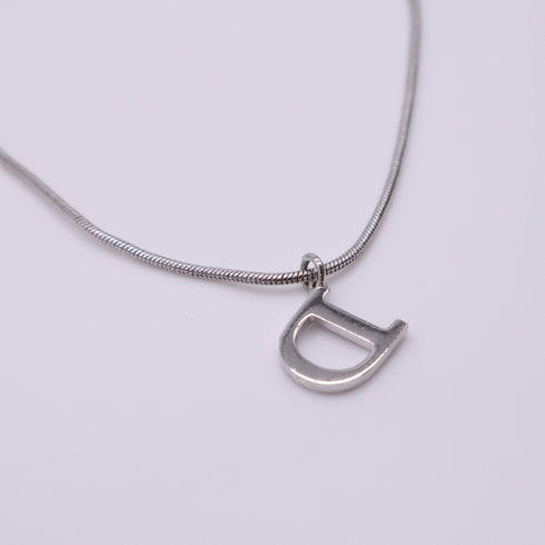 D- Pendant Necklace Sterling Silver