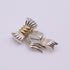 Twist Ribbon Brooch Gold and Sterling Silver