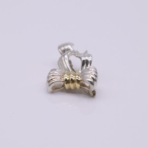 Twist Ribbon Brooch Gold and Sterling Silver