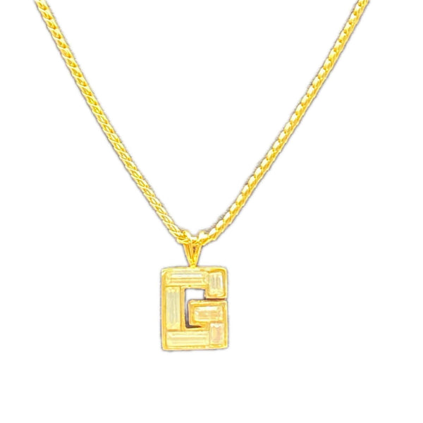 Pendant Necklace Gold with Rhinestone