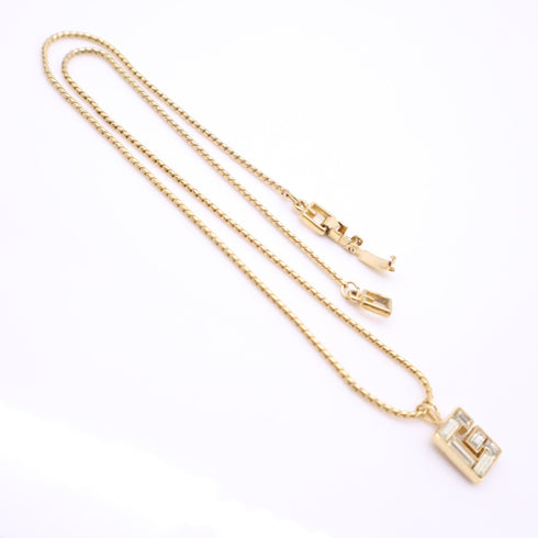 Pendant Necklace Gold with Rhinestone