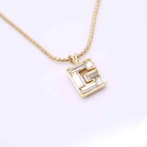 Pendant Necklace Gold with Rhinestone