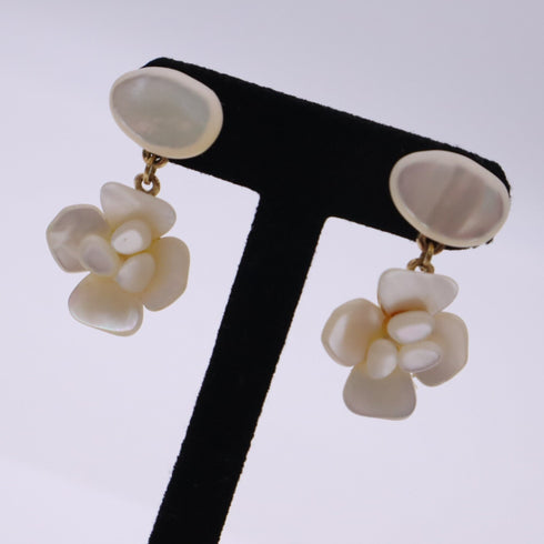 Earrings Camellia Gold-Tone Metal
