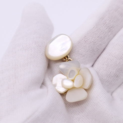 Earrings Camellia Gold-Tone Metal
