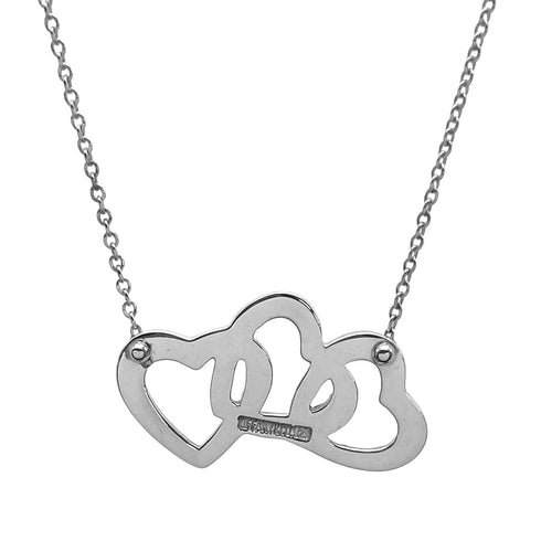 Triple Heart Pendant Necklace Sterling Silver