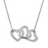 Triple Heart Pendant Necklace Sterling Silver