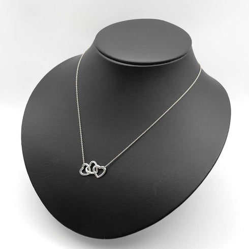 Triple Heart Pendant Necklace Sterling Silver