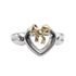 Heart Ribbon Ring 18K Yellow Gold and Sterling Silver
