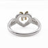 Heart Ribbon Ring 18K Yellow Gold and Sterling Silver