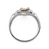 Heart Ribbon Ring 18K Yellow Gold and Sterling Silver