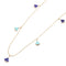 Pendant Necklace 18K Rose Gold with Diamond Lapis Lazuli and Turquoise