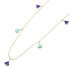 Pendant Necklace 18K Rose Gold with Diamond Lapis Lazuli and Turquoise