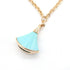 Pendant Necklace 18K Rose Gold with Diamond Lapis Lazuli and Turquoise