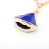 Pendant Necklace 18K Rose Gold with Diamond Lapis Lazuli and Turquoise
