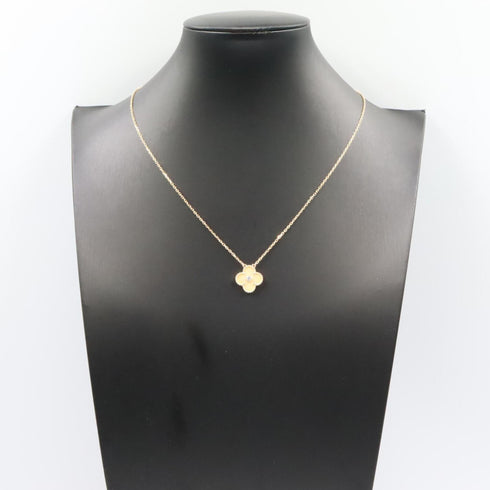Vintage Alhambra Pendant Necklace 18K Yellow Gold and Mother of Pearl