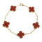 Vintage Alhambra Bracelet 18K Yellow Gold and Carnelian