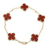 Vintage Alhambra Bracelet 18K Yellow Gold and Carnelian