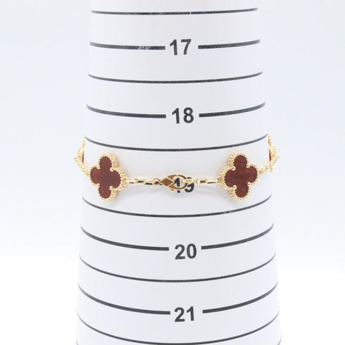 Vintage Alhambra Bracelet 18K Yellow Gold and Carnelian