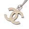 CC Logo Pendant Necklace Silver-Tone Metal