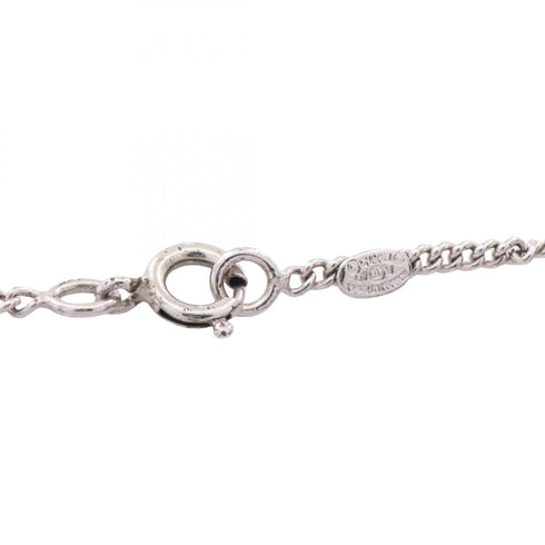 CC Logo Pendant Necklace Silver-Tone Metal