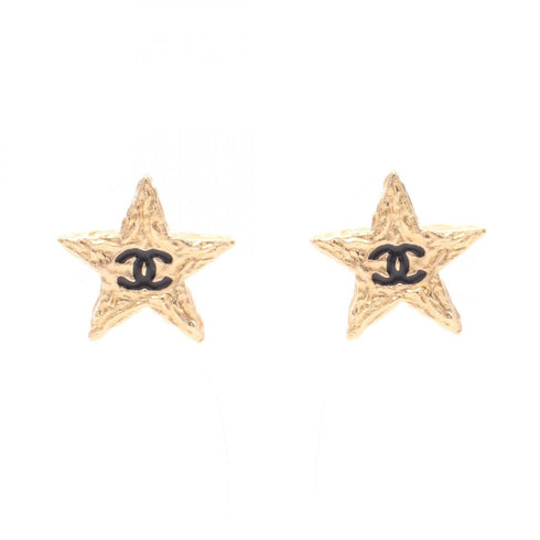 CC Logo Star Earrings Gold-Tone Metal Gold-Tone Metal