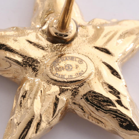 CC Logo Star Earrings Gold-Tone Metal Gold-Tone Metal