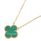 Vintage Alhambra Pendant Necklace 18K Yellow Gold and Malachite